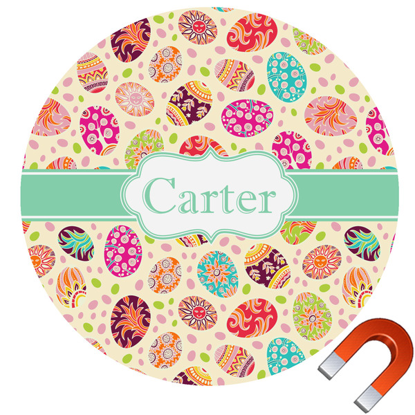 Custom Easter Eggs Round Car Magnet - 6" (Personalized)