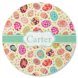 Easter Eggs Round Rubber Backed Coaster (Personalized)