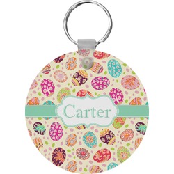 Easter Eggs Round Plastic Keychain (Personalized)