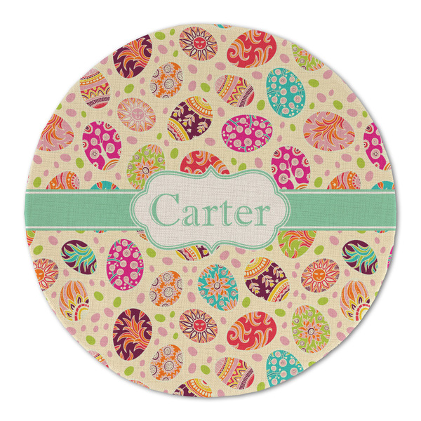 Easter Eggs Round Linen Placemats - FRONT (Double Sided)