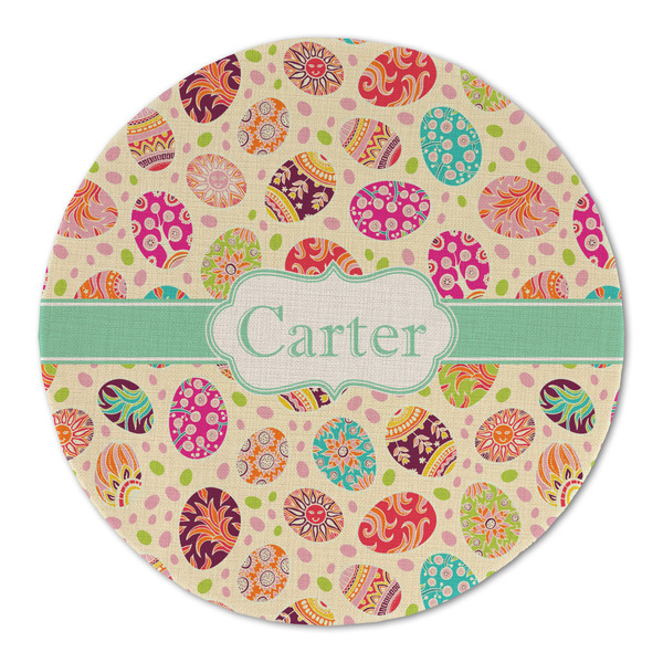 Custom Easter Eggs Round Linen Placemat - Single Sided (Personalized)