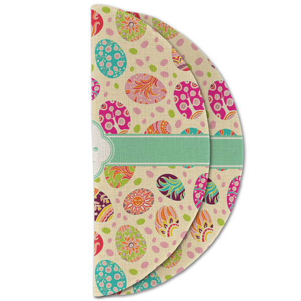 Easter Eggs Round Linen Placemats - HALF FOLDED (double sided)