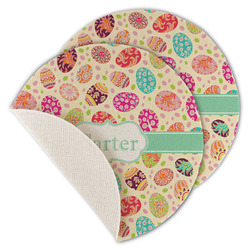 Easter Eggs Round Linen Placemat - Single Sided - Set of 4 (Personalized)