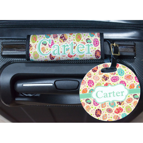 Easter Eggs Round Luggage Tag & Handle Wrap - In Context