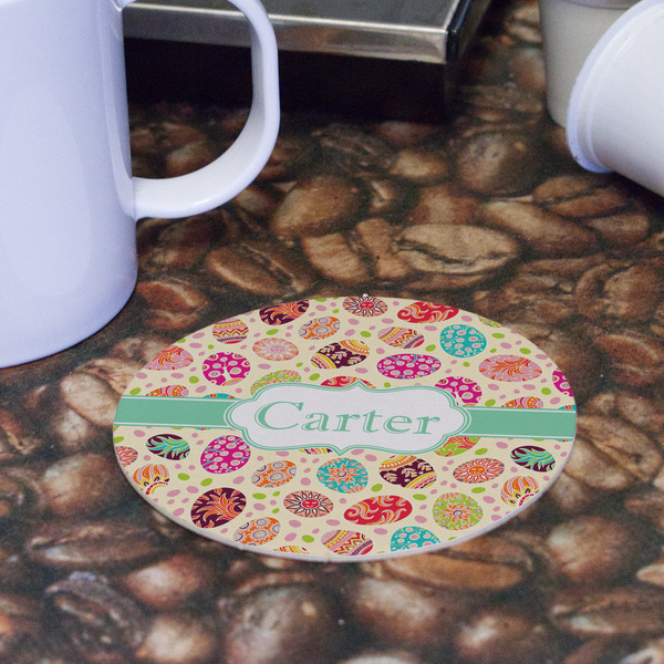 Easter Eggs Round Paper Coaster - Front