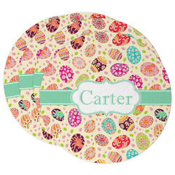 Easter Eggs Round Paper Coasters w/ Name or Text