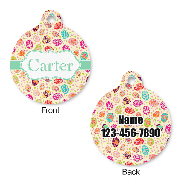 Easter Eggs Round Pet ID Tag - Large - Approval