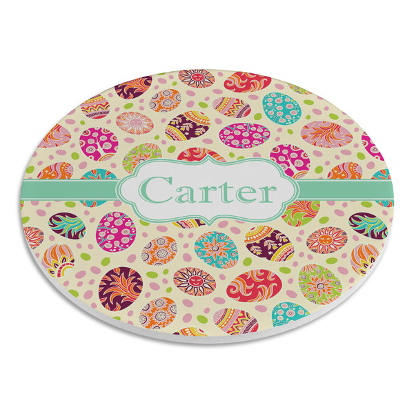 Easter Eggs Round Stone Trivet - Angle View