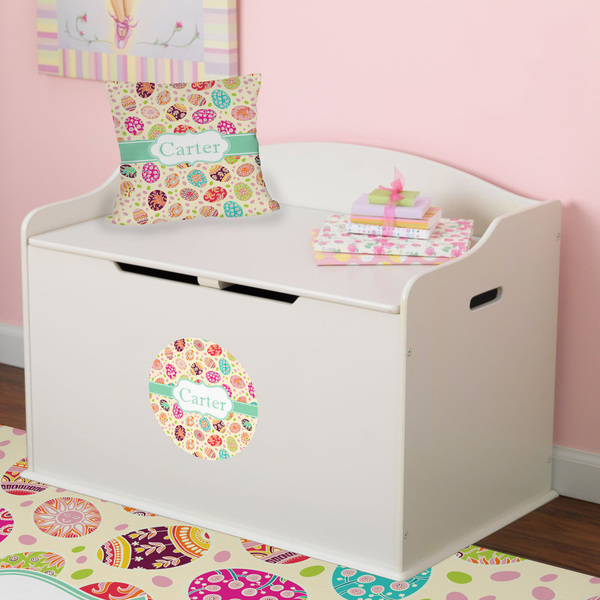 Easter Eggs Round Wall Decal on Toy Chest