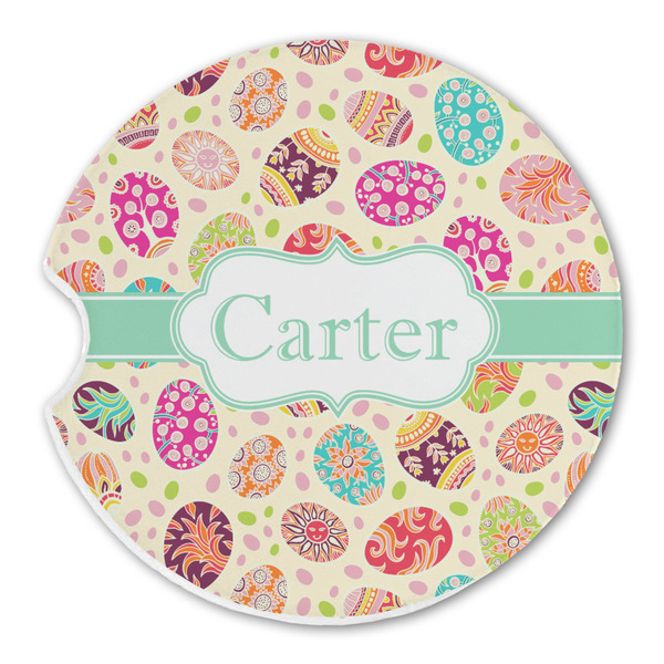 Custom Easter Eggs Sandstone Car Coaster - Single (Personalized)