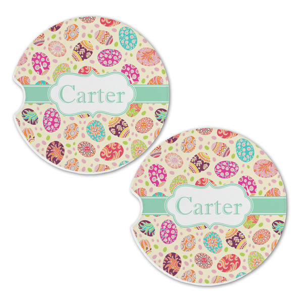 Easter Eggs Sandstone Car Coasters - Set of 2