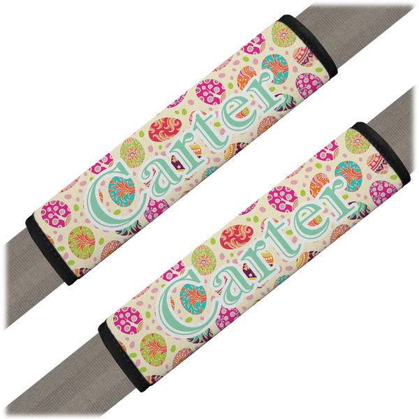Custom Easter Eggs Seat Belt Covers (Set of 2) (Personalized)
