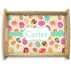 Easter Eggs Natural Wooden Tray - Large (Personalized)