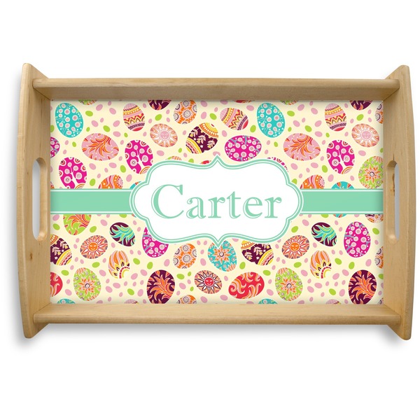 Custom Easter Eggs Natural Wooden Tray - Small (Personalized)