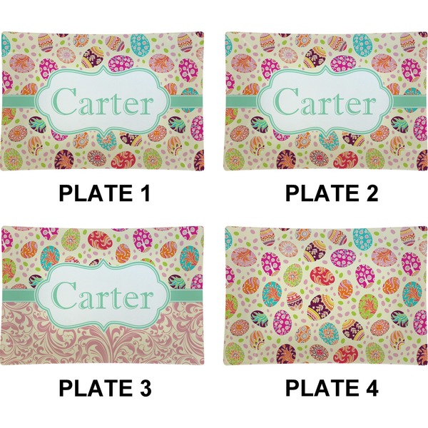 Easter Eggs Set of Rectangular Appetizer / Dessert Plates (Approval)