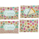 Easter Eggs Set of 4 Glass Rectangular Appetizer / Dessert Plate (Personalized)