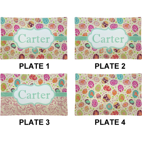 Easter Eggs Set of Rectangular Dinner Plates (Approval)