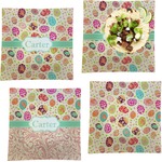 Easter Eggs Set of 4 Glass Square Lunch / Dinner Plate 9.5" (Personalized)