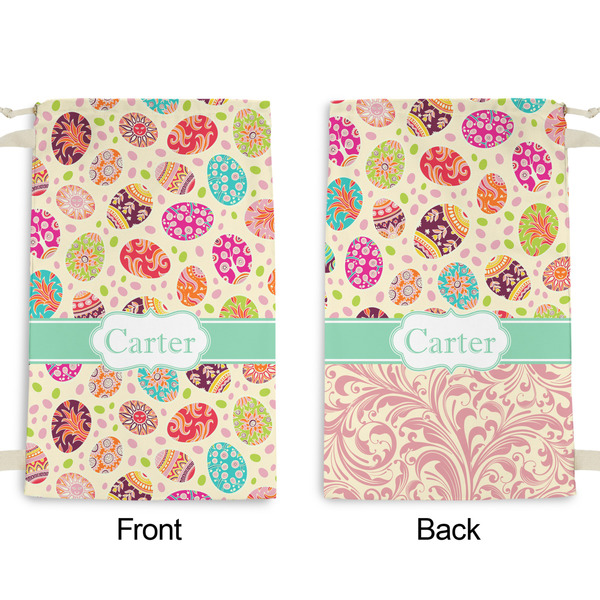 Easter Eggs Small Laundry Bag - Front & Back View
