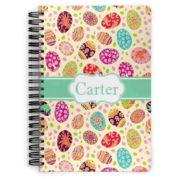Custom Easter Eggs Spiral Notebook - 7x10 w/ Name or Text