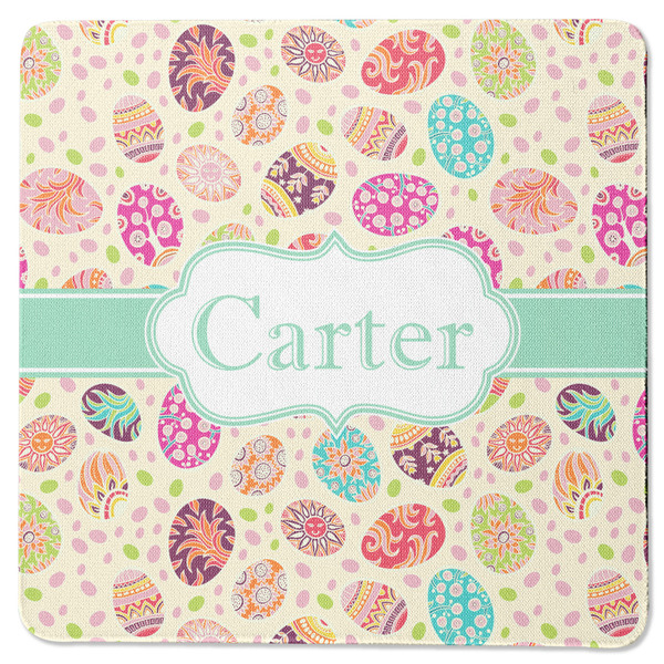 Custom Easter Eggs Square Rubber Backed Coaster (Personalized)
