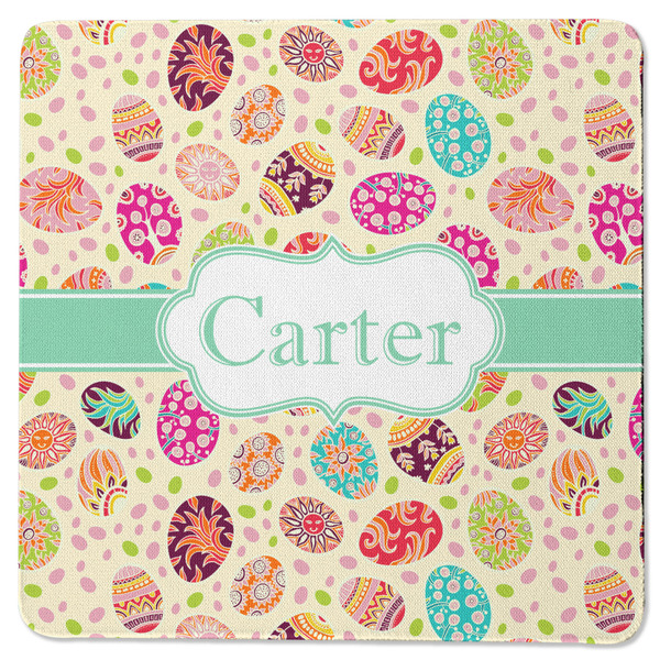 Custom Easter Eggs Square Rubber Backed Coaster (Personalized)