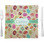 Easter Eggs Glass Square Lunch / Dinner Plate 9.5" (Personalized)