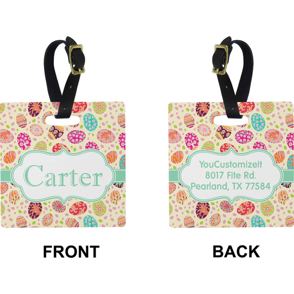 Easter Eggs Square Luggage Tag (Front + Back)