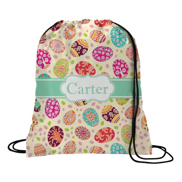 Custom Easter Eggs Drawstring Backpack - Large (Personalized)