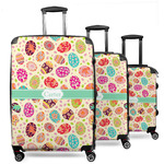 Easter Eggs 3 Piece Luggage Set - 20" Carry On, 24" Medium Checked, 28" Large Checked (Personalized)