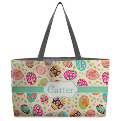 Easter Eggs Beach Totes Bag - w/ Black Handles (Personalized)