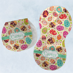 Easter Eggs Burp Pads - Velour - Set of 2 w/ Name or Text