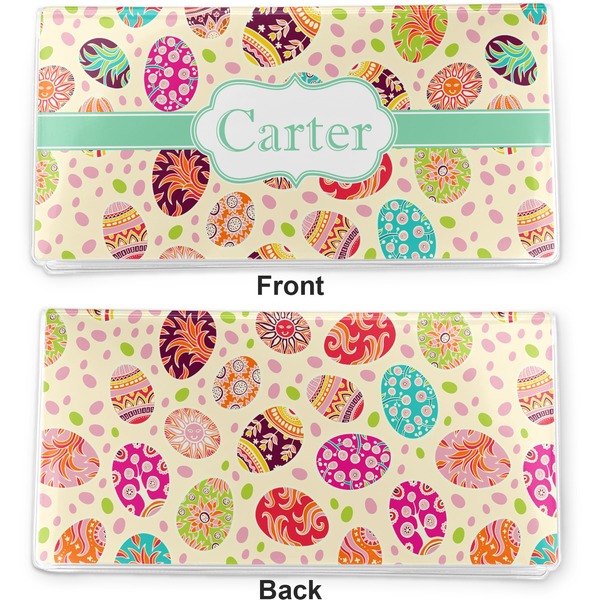 Easter Eggs Vinyl Check Book Cover - Front and Back