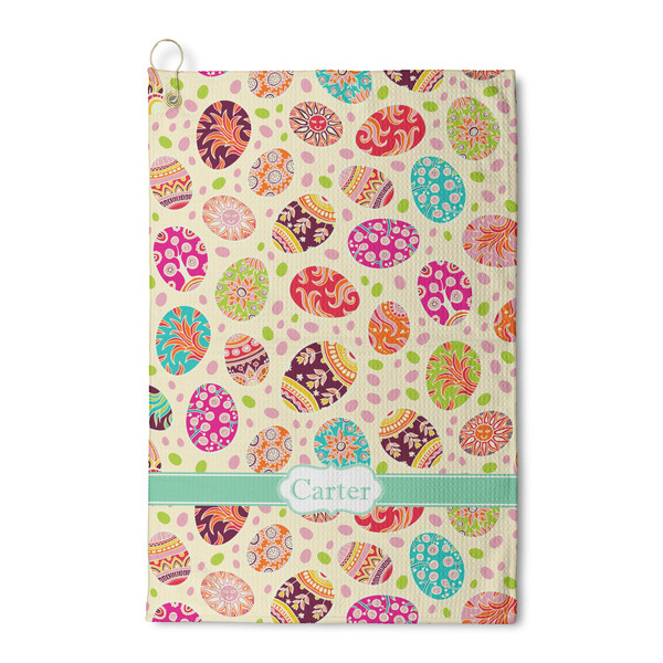 Custom Easter Eggs Waffle Weave Golf Towel (Personalized)