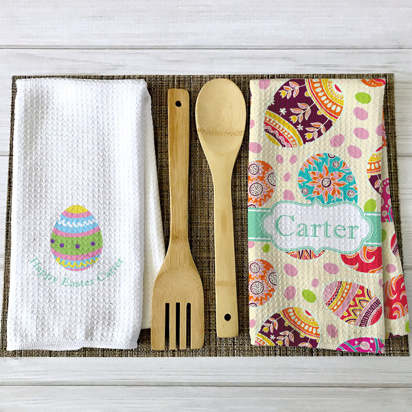 Easter Eggs Waffle Weave Towels - 2 Print Styles