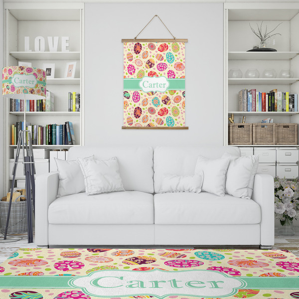 Easter Eggs Wall Hanging Tapestry - Portrait - IN CONTEXT