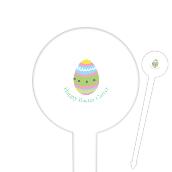 Custom Easter Eggs Cocktail Picks - Round Plastic (Personalized)