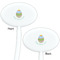 Easter Eggs White Plastic 7" Stir Stick - Double Sided - Oval - Front & Back