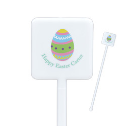 Easter Eggs Square Plastic Stir Sticks - Single Sided (Personalized)