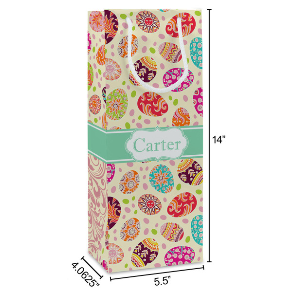 Easter Eggs Wine Gift Bag - Dimensions