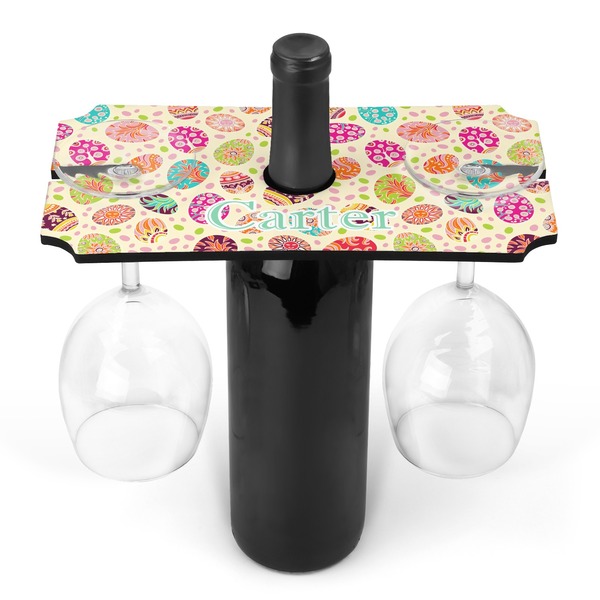 Custom Easter Eggs Wine Bottle & Glass Holder (Personalized)