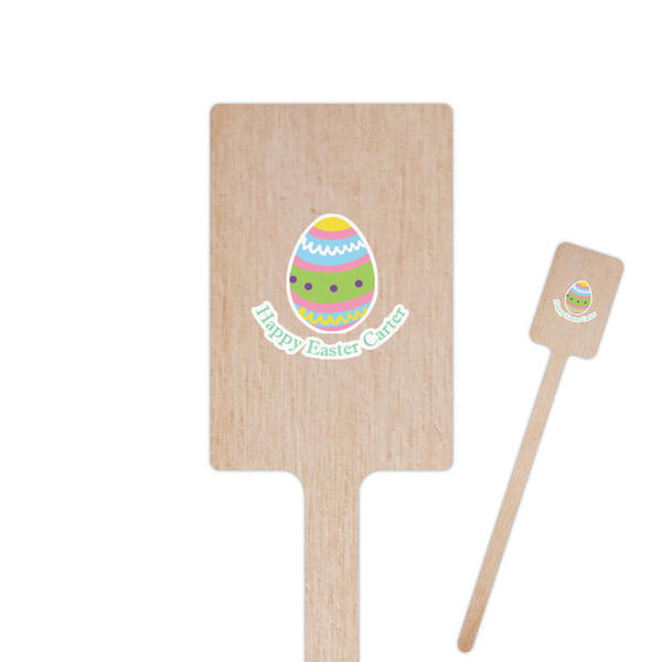 Custom Easter Eggs 6.25" Rectangle Wooden Stir Sticks - Single Sided (Personalized)