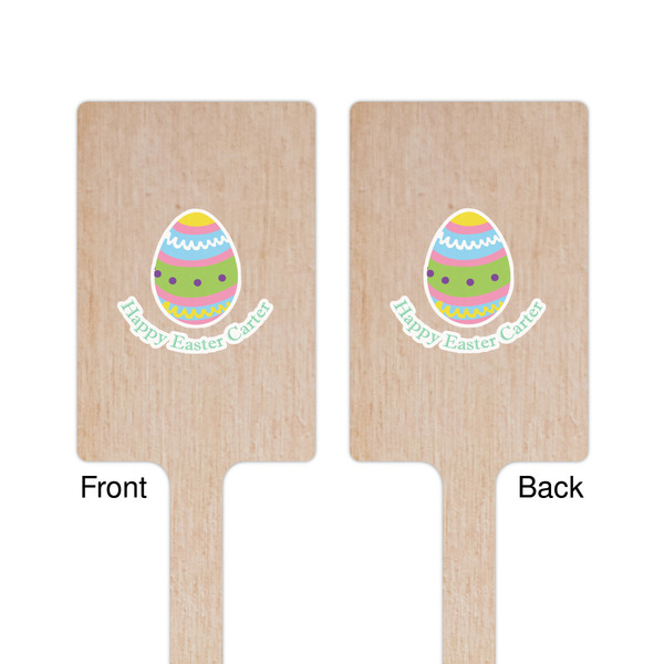 Easter Eggs Wooden 6.25" Stir Stick - Rectangular - Double Sided - Front & Back