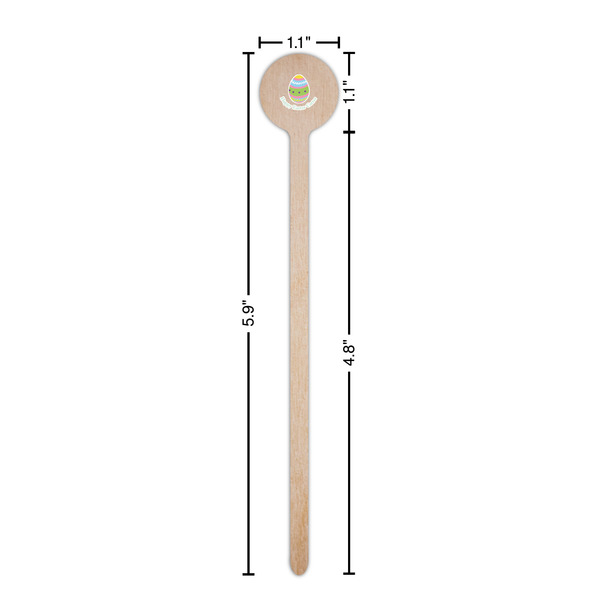 Easter Eggs Wooden 6" Stir Stick - Round - Dimensions