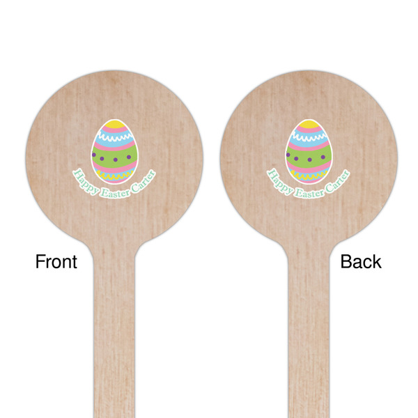 Easter Eggs Wooden 7.5" Stir Stick - Round - Double Sided - Front & Back