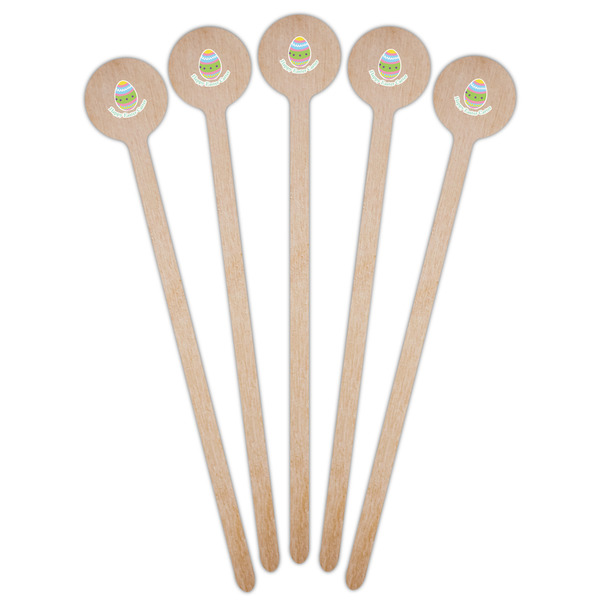 Easter Eggs Wooden 7.5" Stir Stick - Round - Fan View