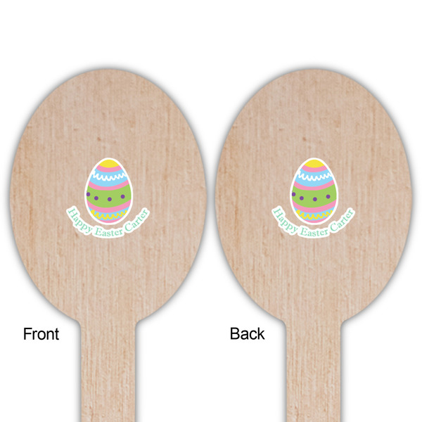 Easter Eggs Wooden Food Pick - Oval - Double Sided - Front & Back