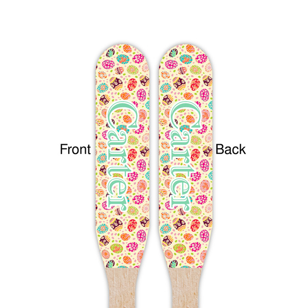 Easter Eggs Wooden Food Pick - Paddle - Double Sided - Front & Back