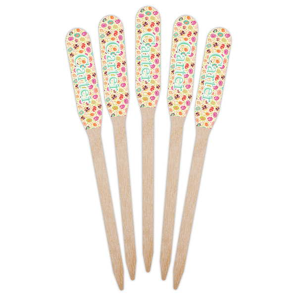 Easter Eggs Wooden Food Pick - Paddle - Fan View