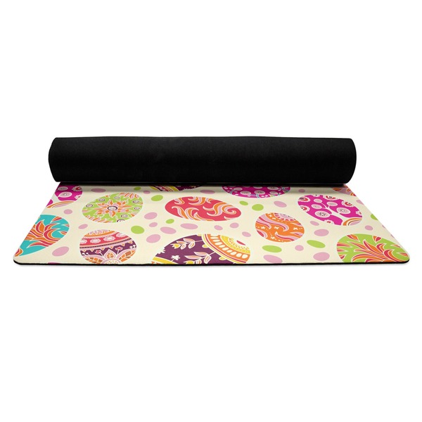 Easter Eggs Yoga Mat Rolled up Black Rubber Backing